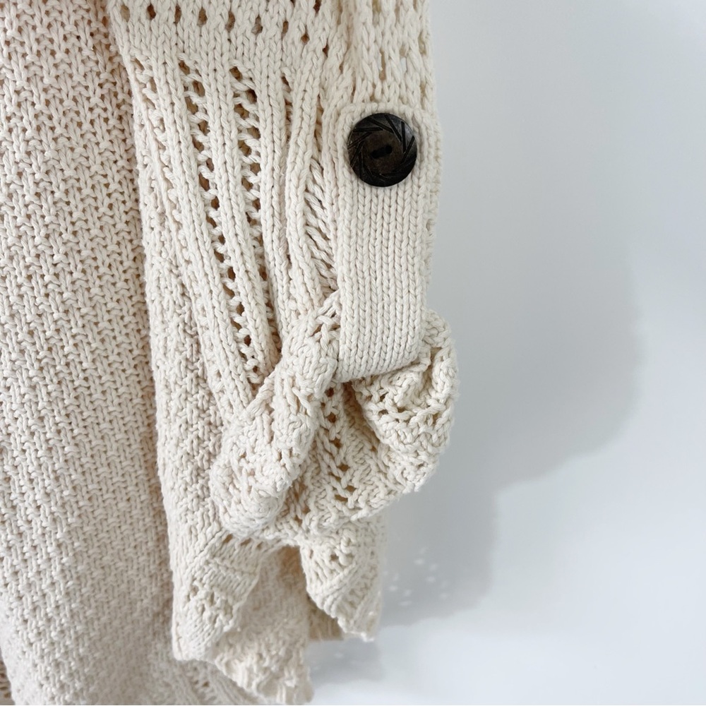 Anthropologie Angel of the North Silva Circle Cream Open Front Cardigan Size S - Picture 7 of 11